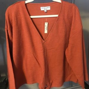 Madewell Textured Tie-Front Top